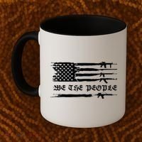 We The People Gun Rights Patriotic American Flag Coffee Mug thumb 2