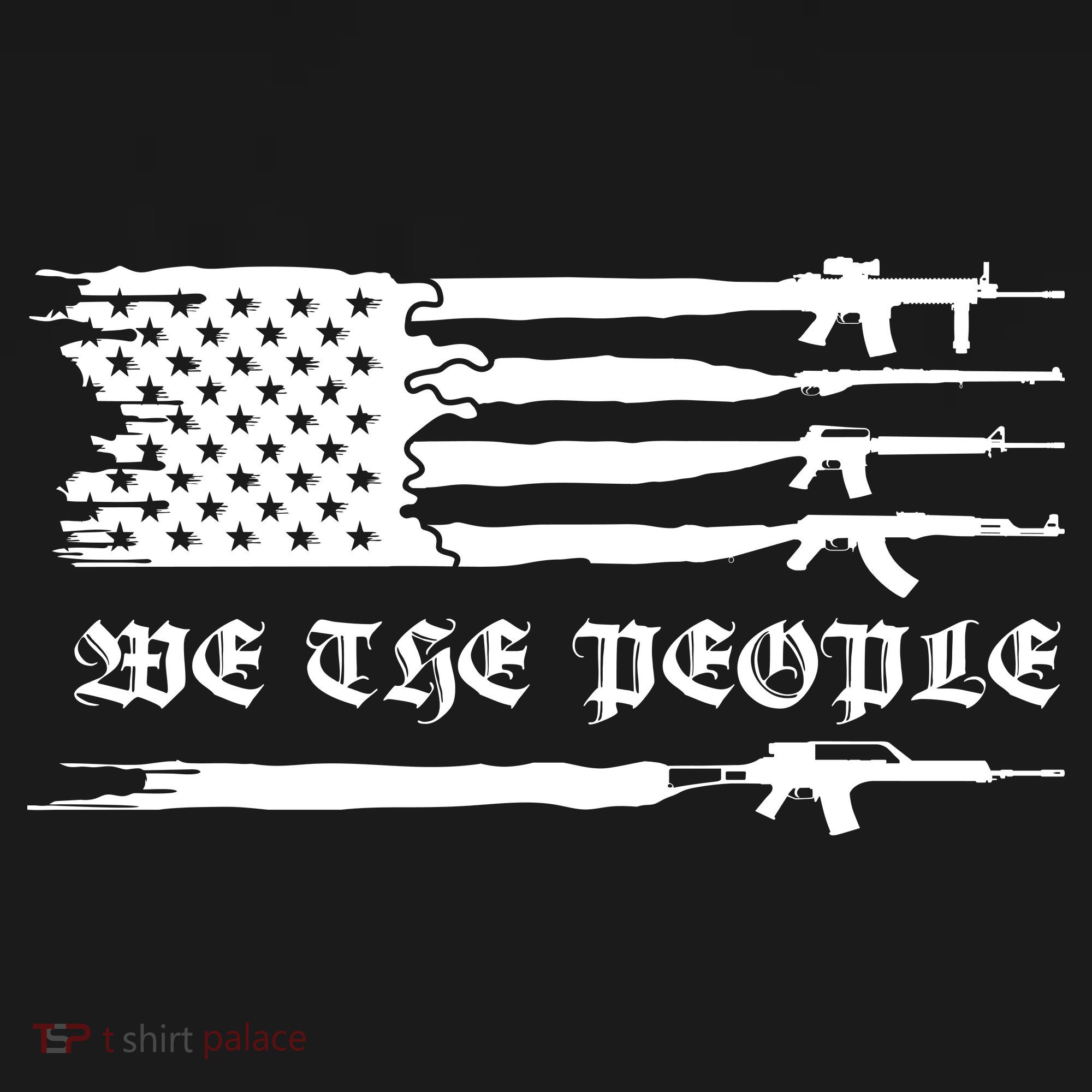 We The People Gun Rights Patriotic American Flag Coaster