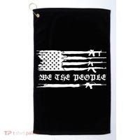 We The People Gun Rights Patriotic American Flag Golf Towel thumb 0