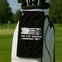 We The People Gun Rights Patriotic American Flag Golf Towel thumb 2