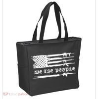 We The People Gun Rights Patriotic American Flag Tote Bag thumb 2