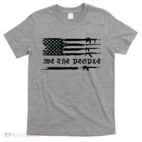 We The People Gun Rights Patriotic American Flag T-Shirt thumb 0