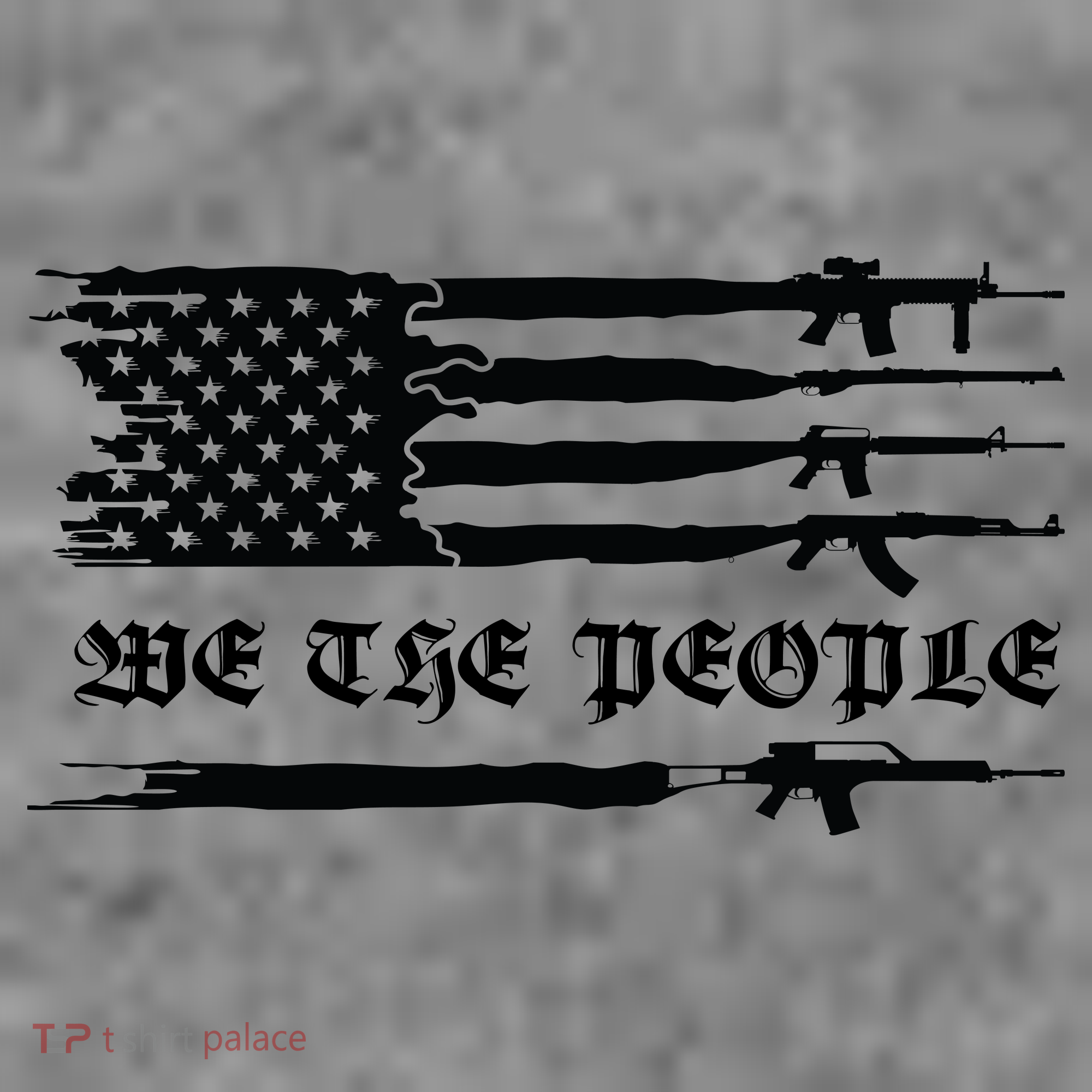 We The People Gun Rights Patriotic American Flag T-Shirt