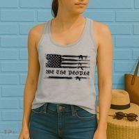 We The People Gun Rights Patriotic American Flag Women's Tank Top thumb 2