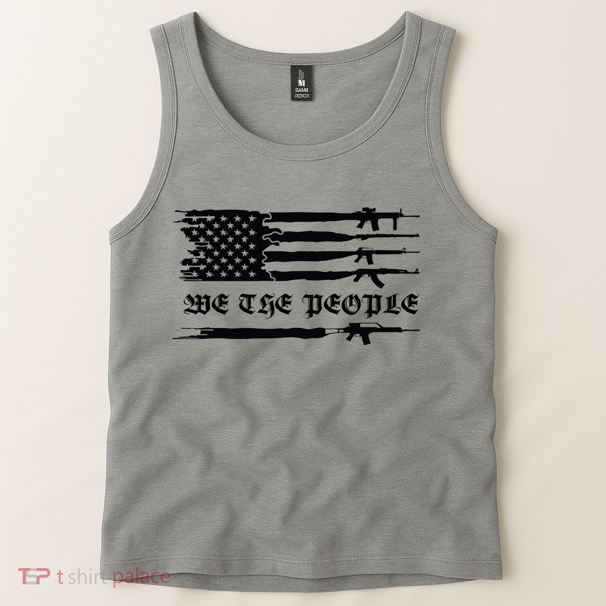 We The People Gun Rights Patriotic American Flag Tank Top