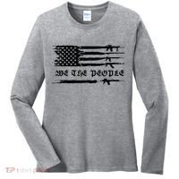 We The People Gun Rights Patriotic American Flag Women's Long Sleeve Shirt thumb 0