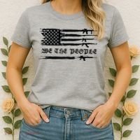 We The People Gun Rights Patriotic American Flag Women's T-Shirt thumb 2