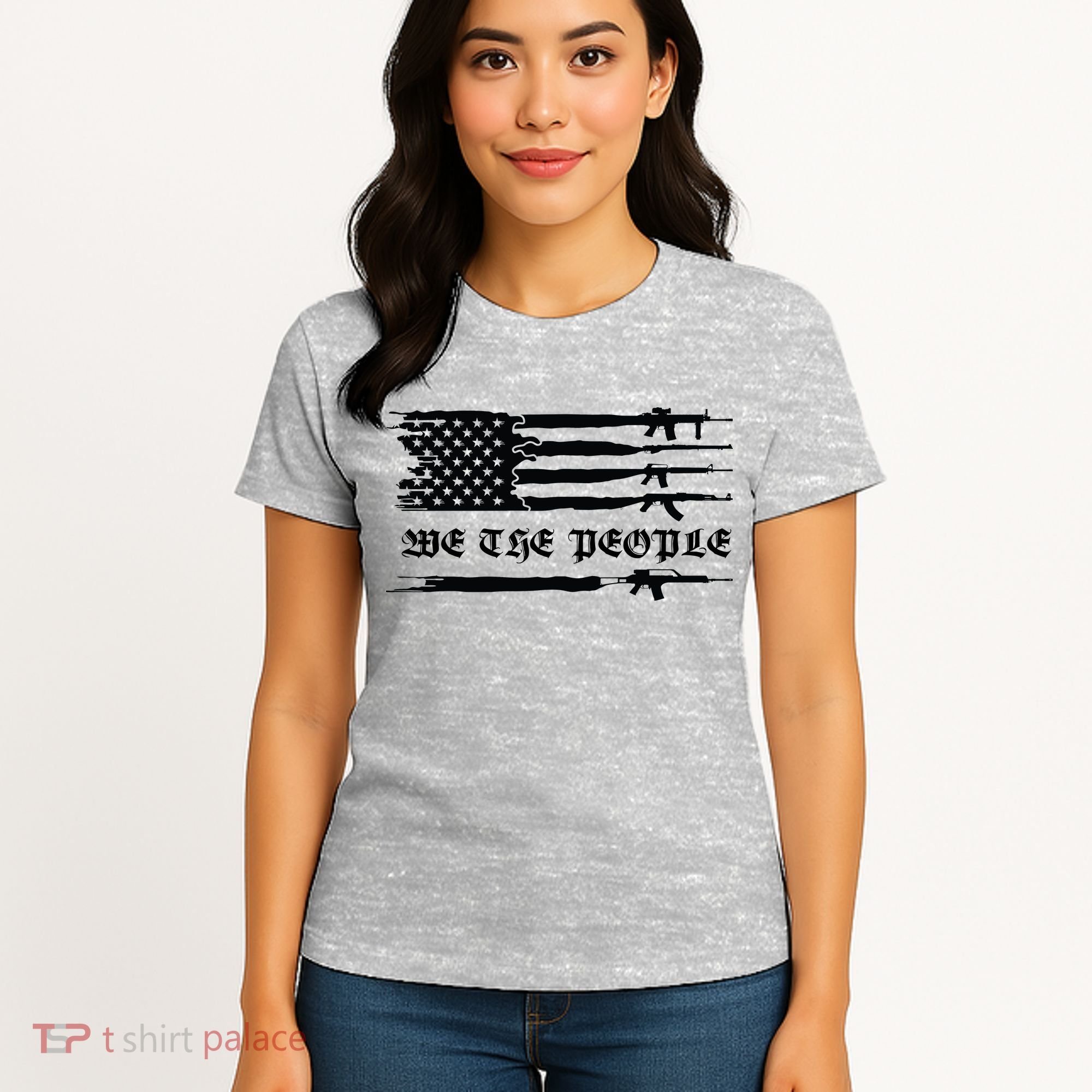 We The People Gun Rights Patriotic American Flag Women's T-Shirt