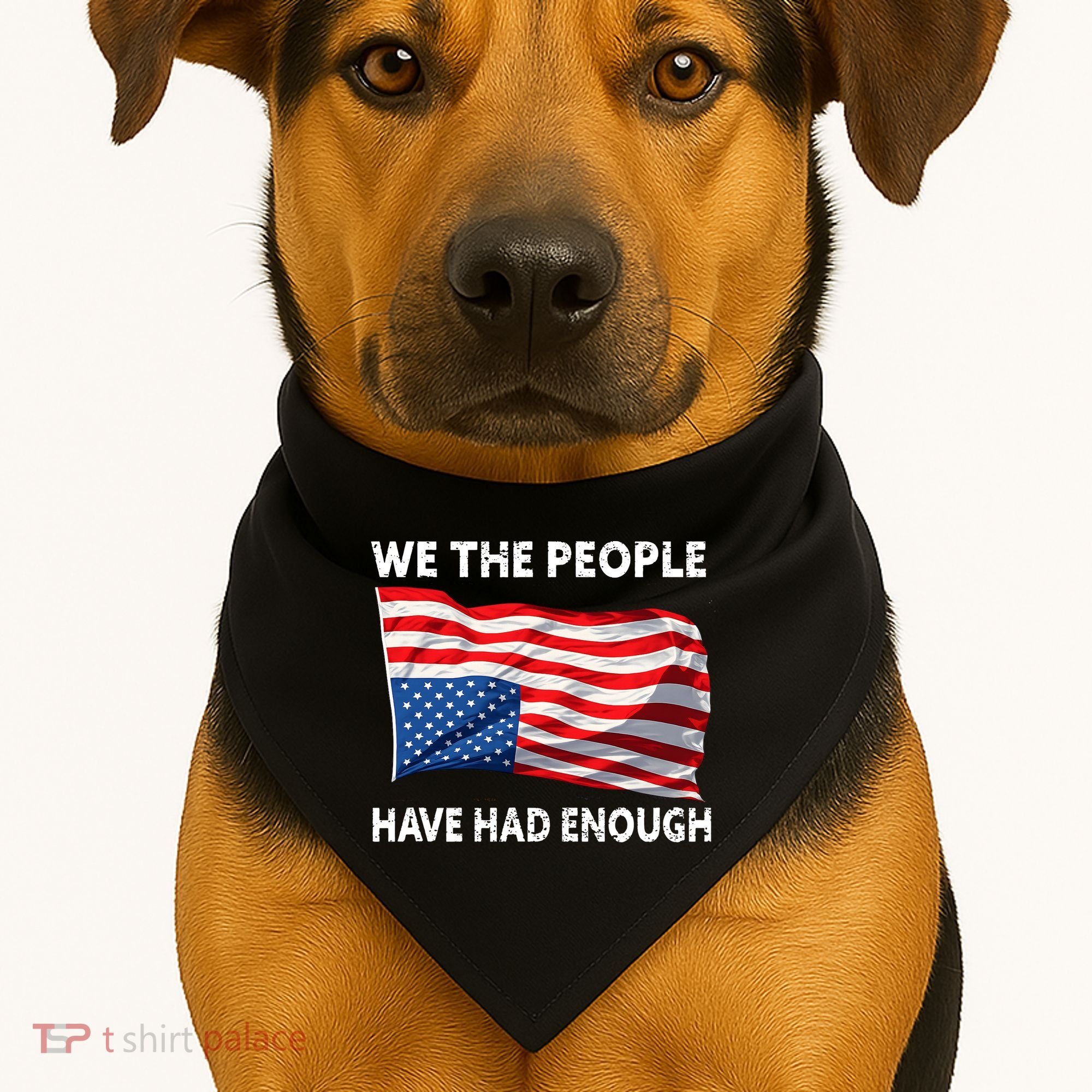 We The People Have Had Enough Upside Down USA Flag USA-Made Doggie Bandana