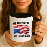 We The People Have Had Enough Upside Down USA Flag Coffee Mug thumb 3