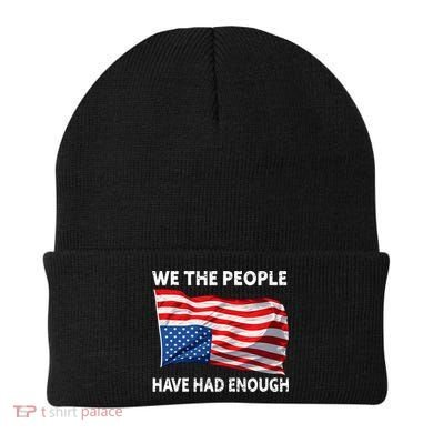 We The People Have Had Enough Upside Down USA Flag Beanie