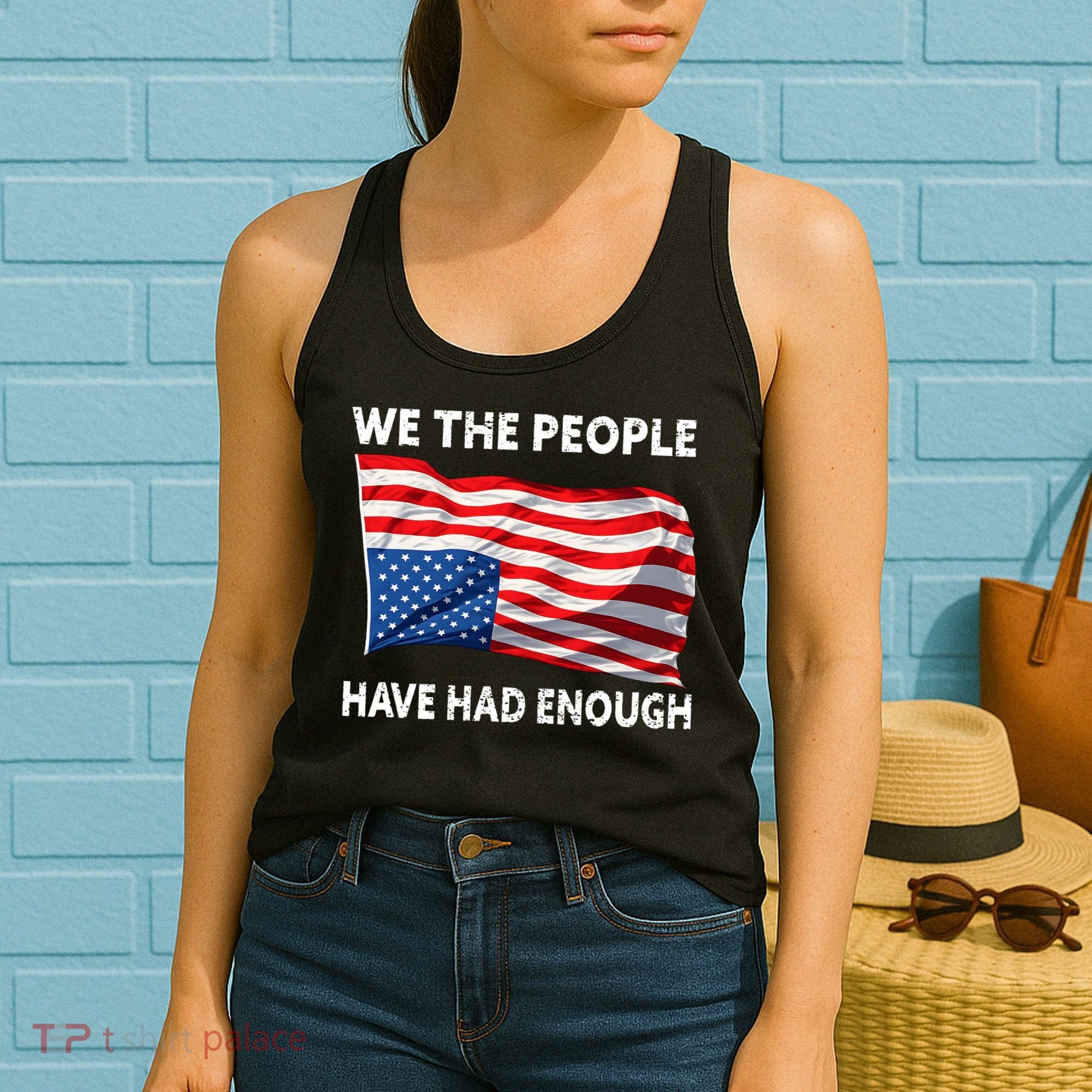 We The People Have Had Enough Upside Down USA Flag Women's Tank Top