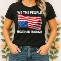 We The People Have Had Enough Upside Down USA Flag Women's T-Shirt thumb 2