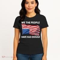 We The People Have Had Enough Upside Down USA Flag Women's T-Shirt thumb 4