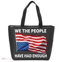 We The People Have Had Enough Upside Down USA Flag Tote Bag thumb 0