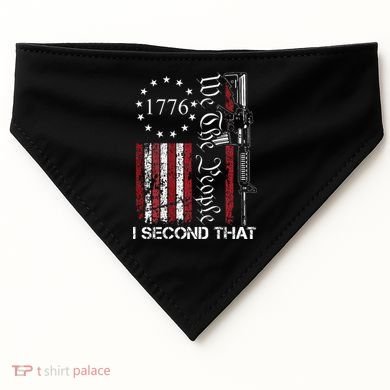 We The People I Second That 2nd Amendment US Flag USA-Made Doggie Bandana