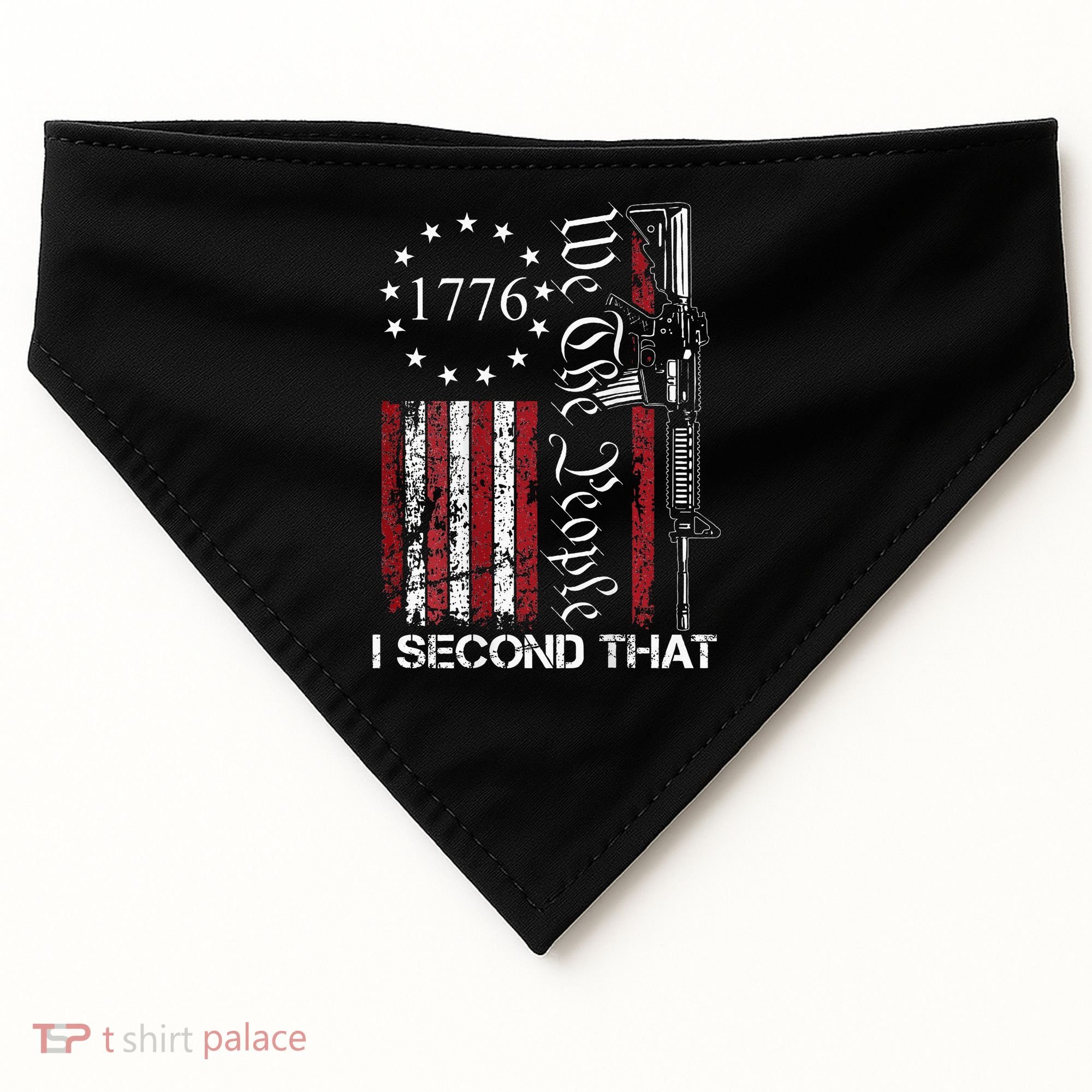 We The People I Second That 2nd Amendment US Flag USA-Made Doggie Bandana