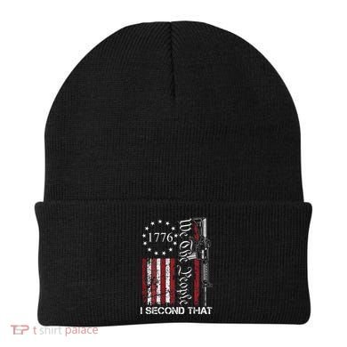 We The People I Second That 2nd Amendment US Flag Beanie
