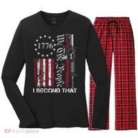 We The People I Second That 2nd Amendment US Flag Women's Long Sleeve Flannel Pajama Set  thumb 0