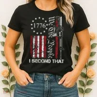 We The People I Second That 2nd Amendment US Flag Women's T-Shirt thumb 2