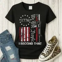 We The People I Second That 2nd Amendment US Flag Women's T-Shirt thumb 3