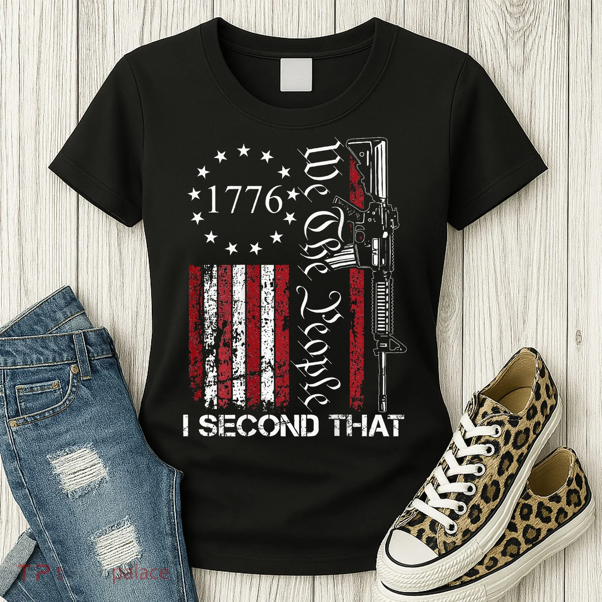 We The People I Second That 2nd Amendment US Flag Women's T-Shirt