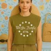 We The People Shirt 1776 Betsy Ross Flag Independence Day Garment-Dyed Women's Muscle Tee thumb 4
