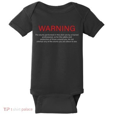 Warning Trained Professional Funny Jackass Stunts Disclaimer Baby Bodysuit