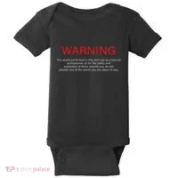 Warning Trained Professional Funny Jackass Stunts Disclaimer Baby Bodysuit thumb 0