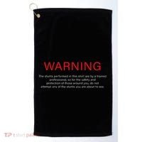 Warning Trained Professional Funny Jackass Stunts Disclaimer Golf Towel thumb 0
