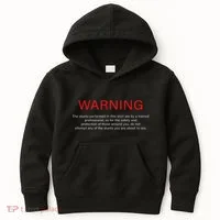 Warning Trained Professional Funny Jackass Stunts Disclaimer Kids Hoodie thumb 0