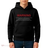 Warning Trained Professional Funny Jackass Stunts Disclaimer Kids Hoodie thumb 4