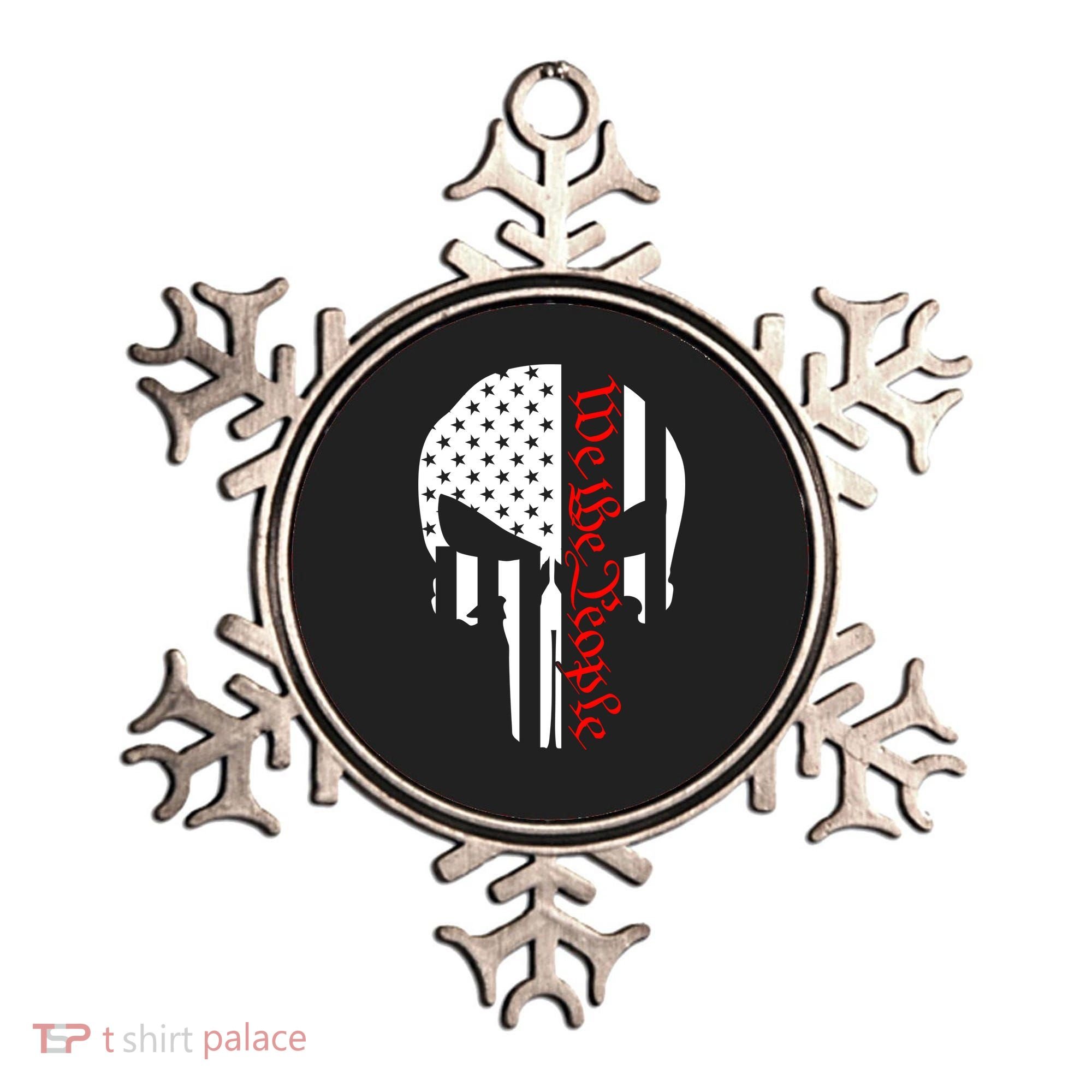 We The People Skull Patriotic Freedom Ornament