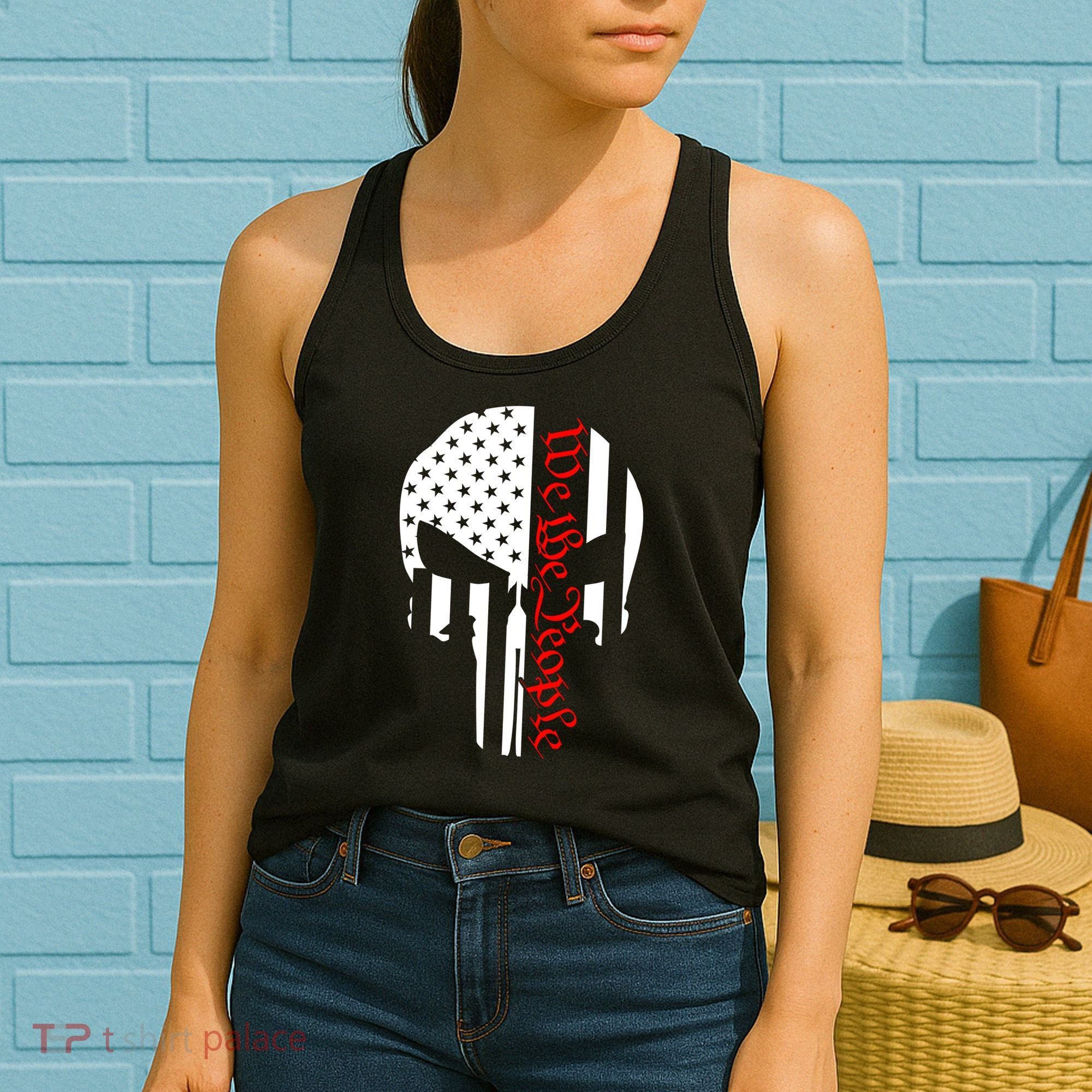 We The People Skull Patriotic Freedom Women's Tank Top