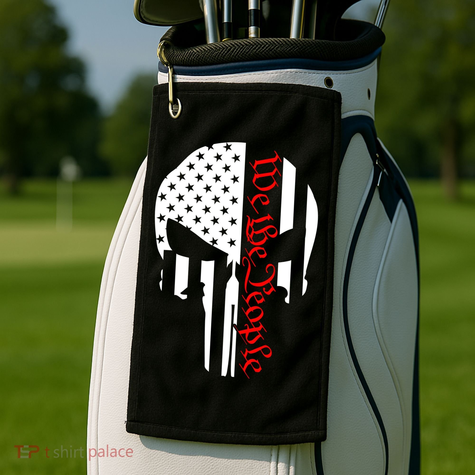 We The People Skull Patriotic Freedom Golf Towel