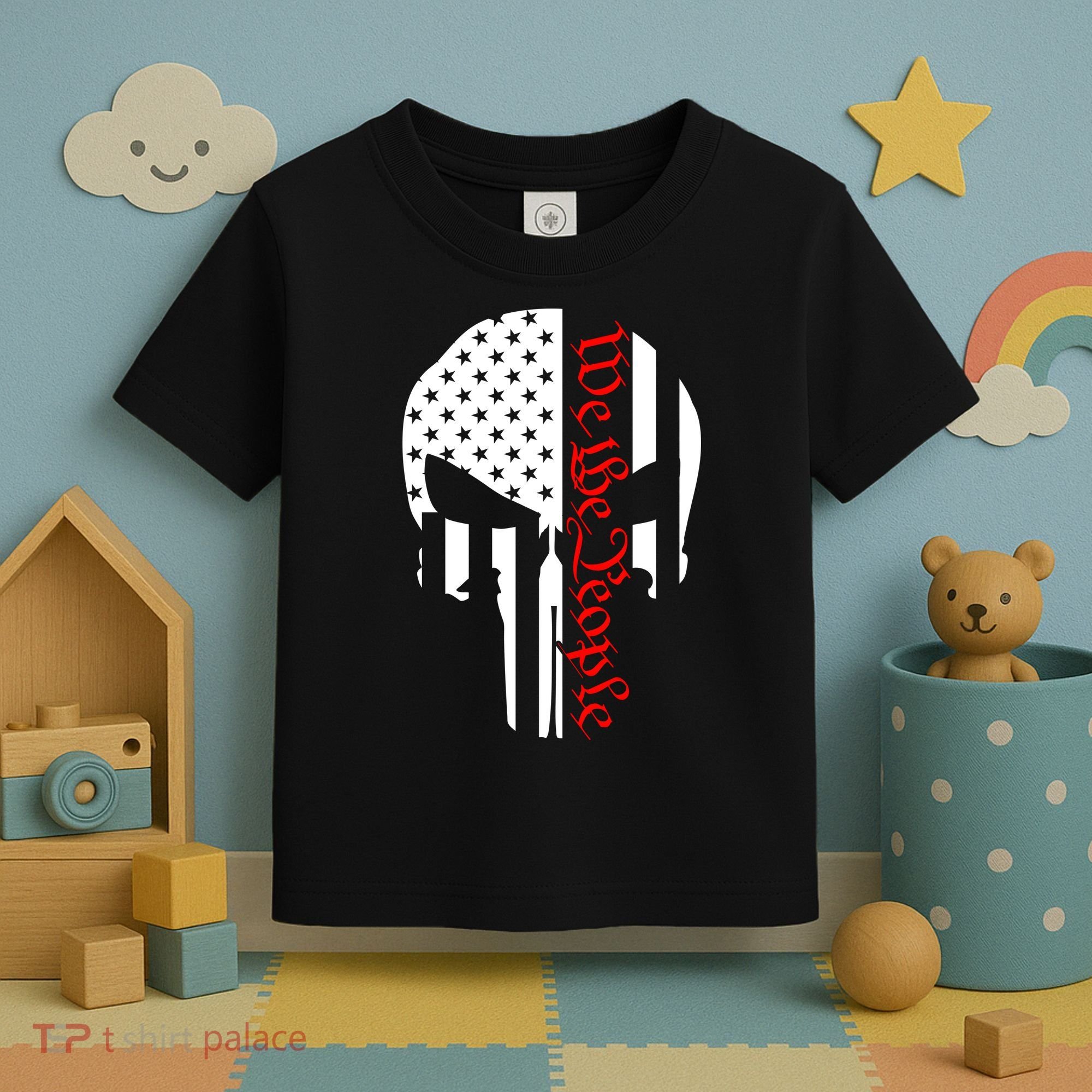 We The People Skull Patriotic Freedom Toddler T-Shirt