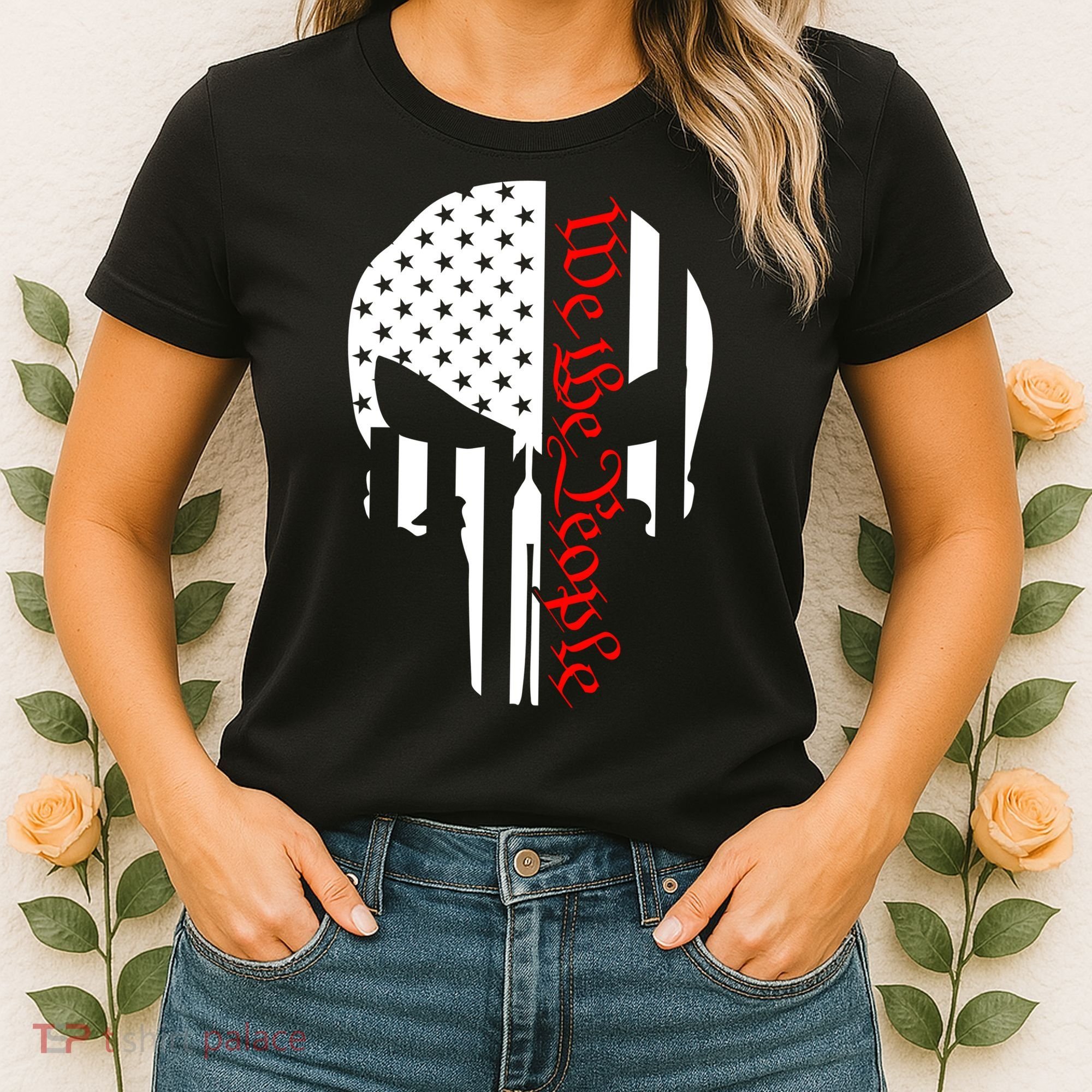 We The People Skull Patriotic Freedom Women's T-Shirt