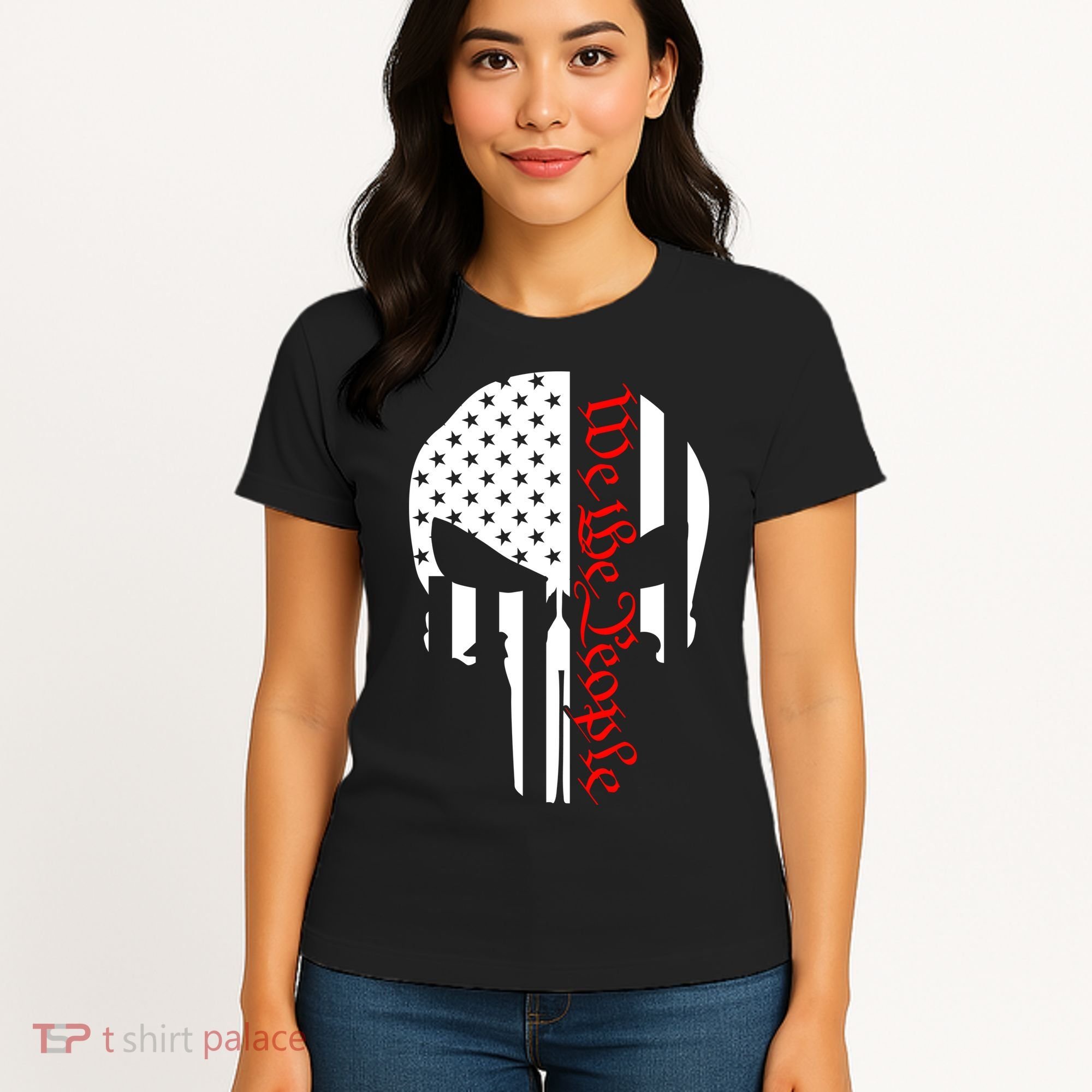 We The People Skull Patriotic Freedom Women's T-Shirt