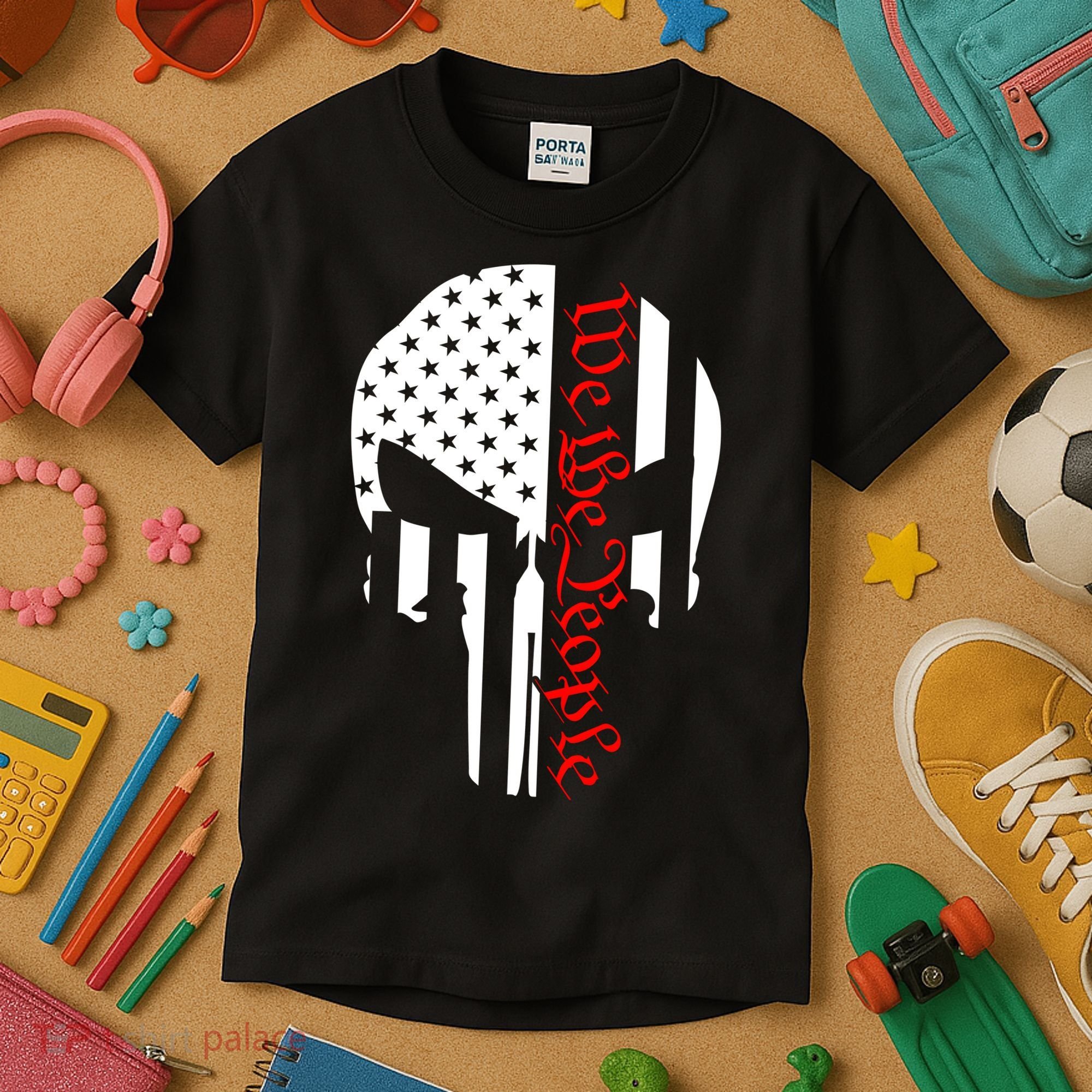 We The People Skull Patriotic Freedom Kids T-Shirt
