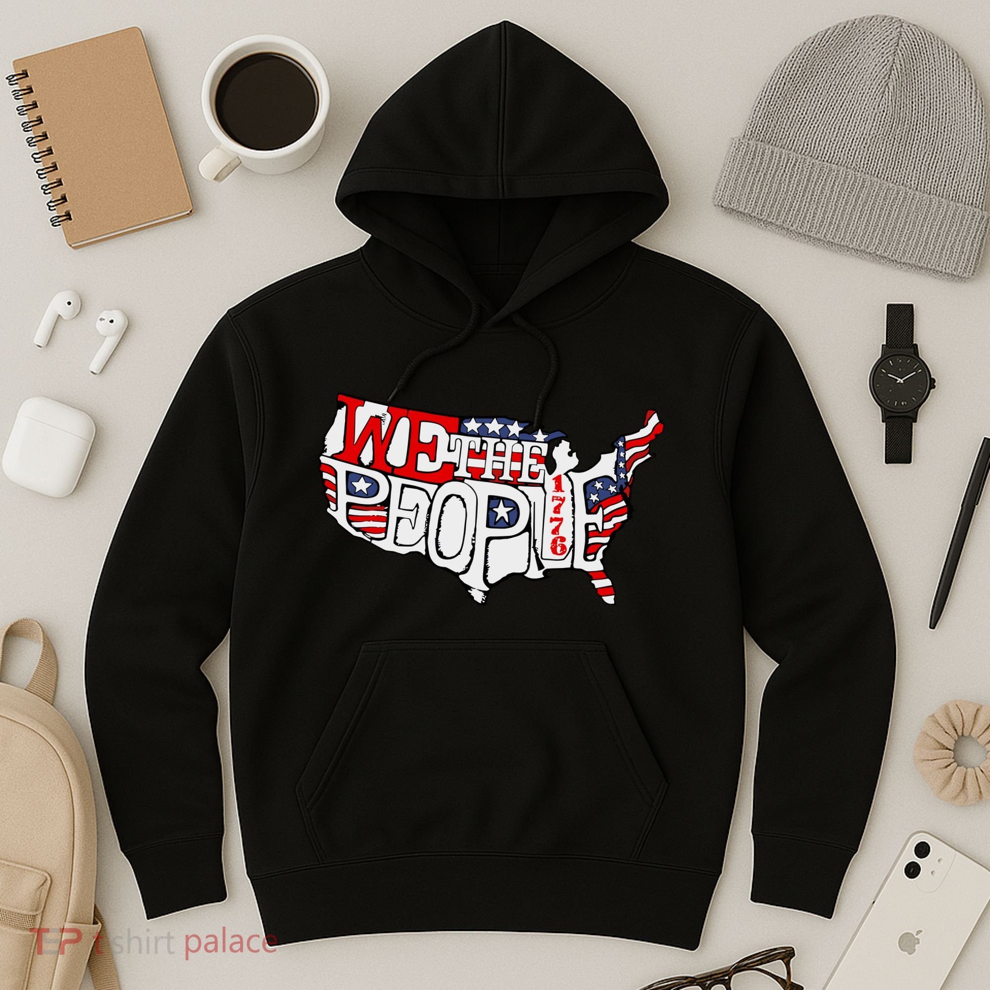 We The People Usa 1776 Map Hoodie
