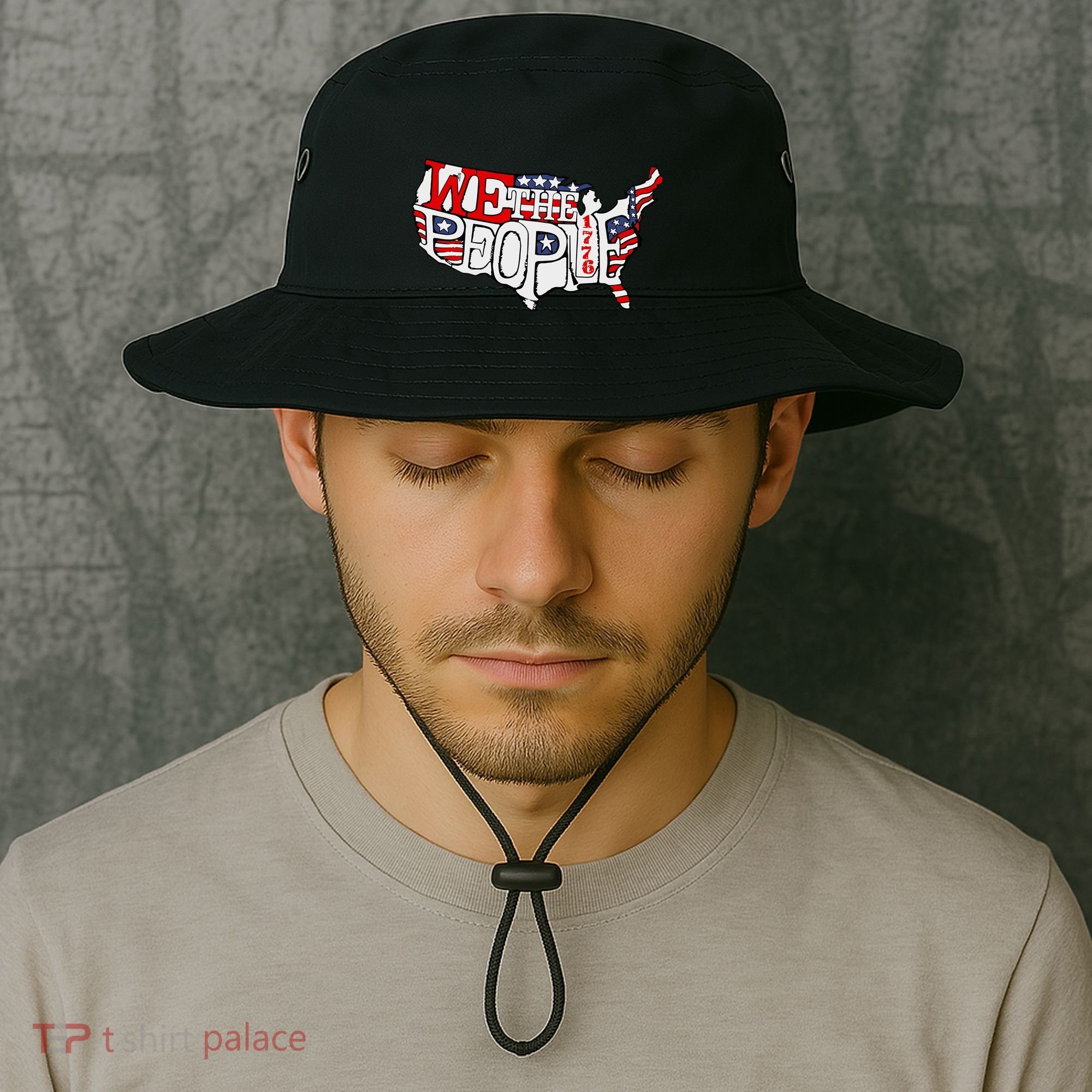 We The People Usa 1776 Map Bucket Hat