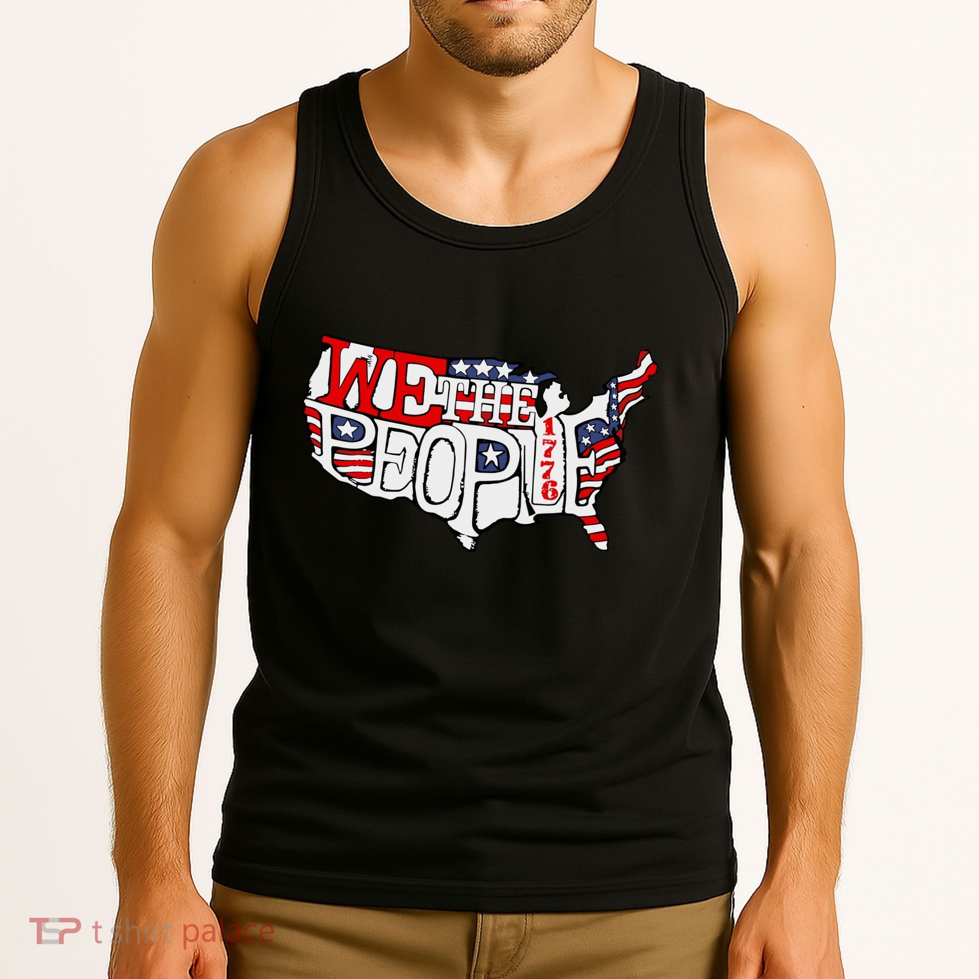 We The People Usa 1776 Map Tank Top