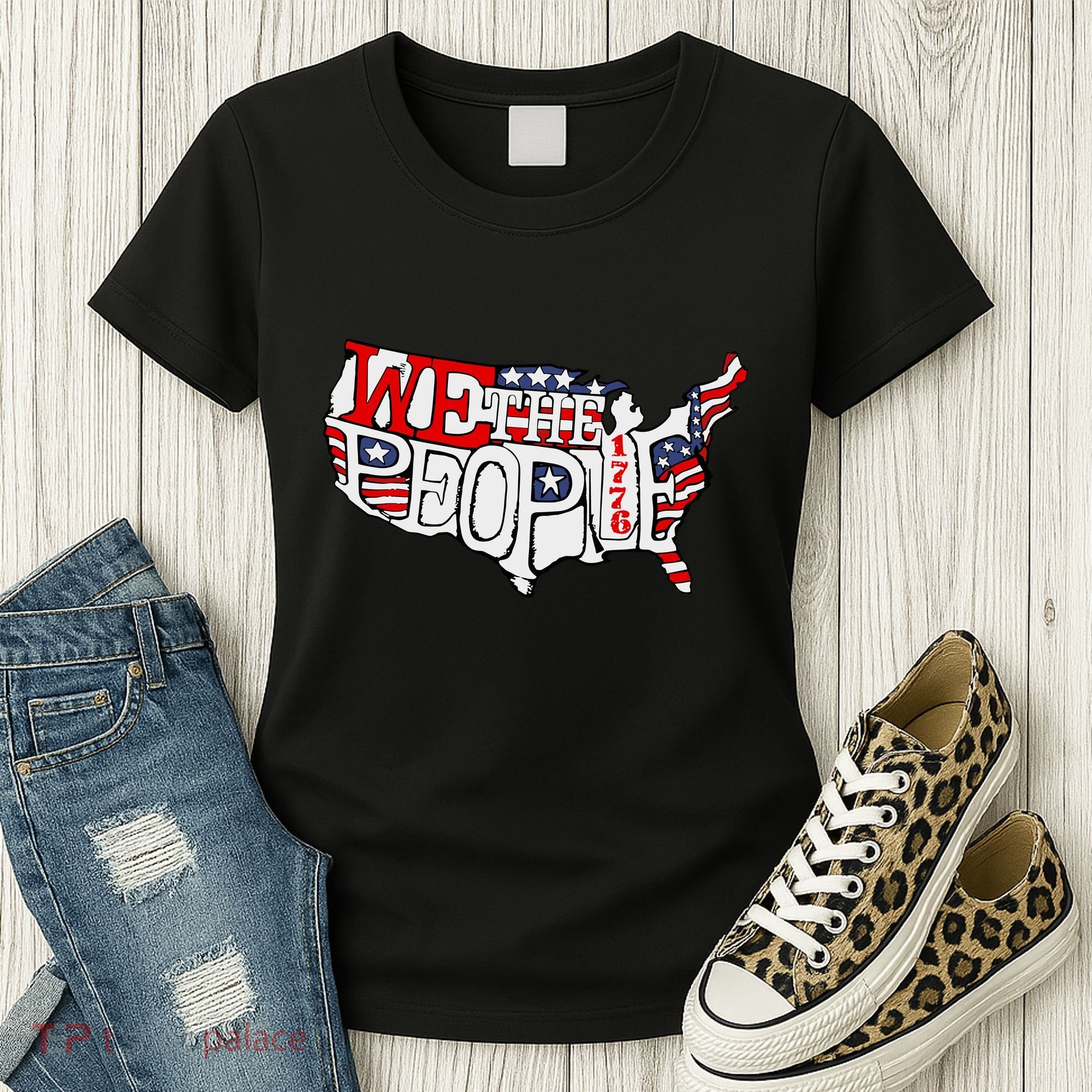 We The People Usa 1776 Map Women's T-Shirt