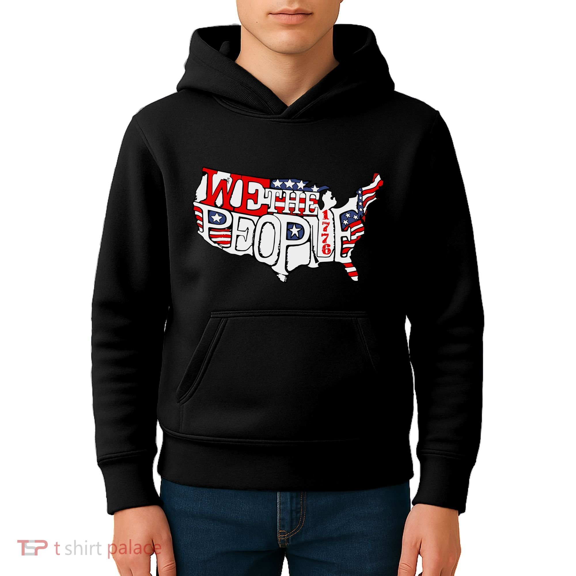 We The People Usa 1776 Map Kids Hoodie