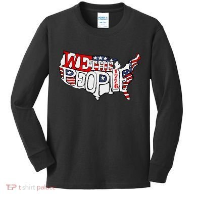 We The People Usa 1776 Map Kids Long Sleeve Shirt