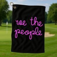 We The People Nicolle Wallace Pink Imprint Golf Towel thumb 1