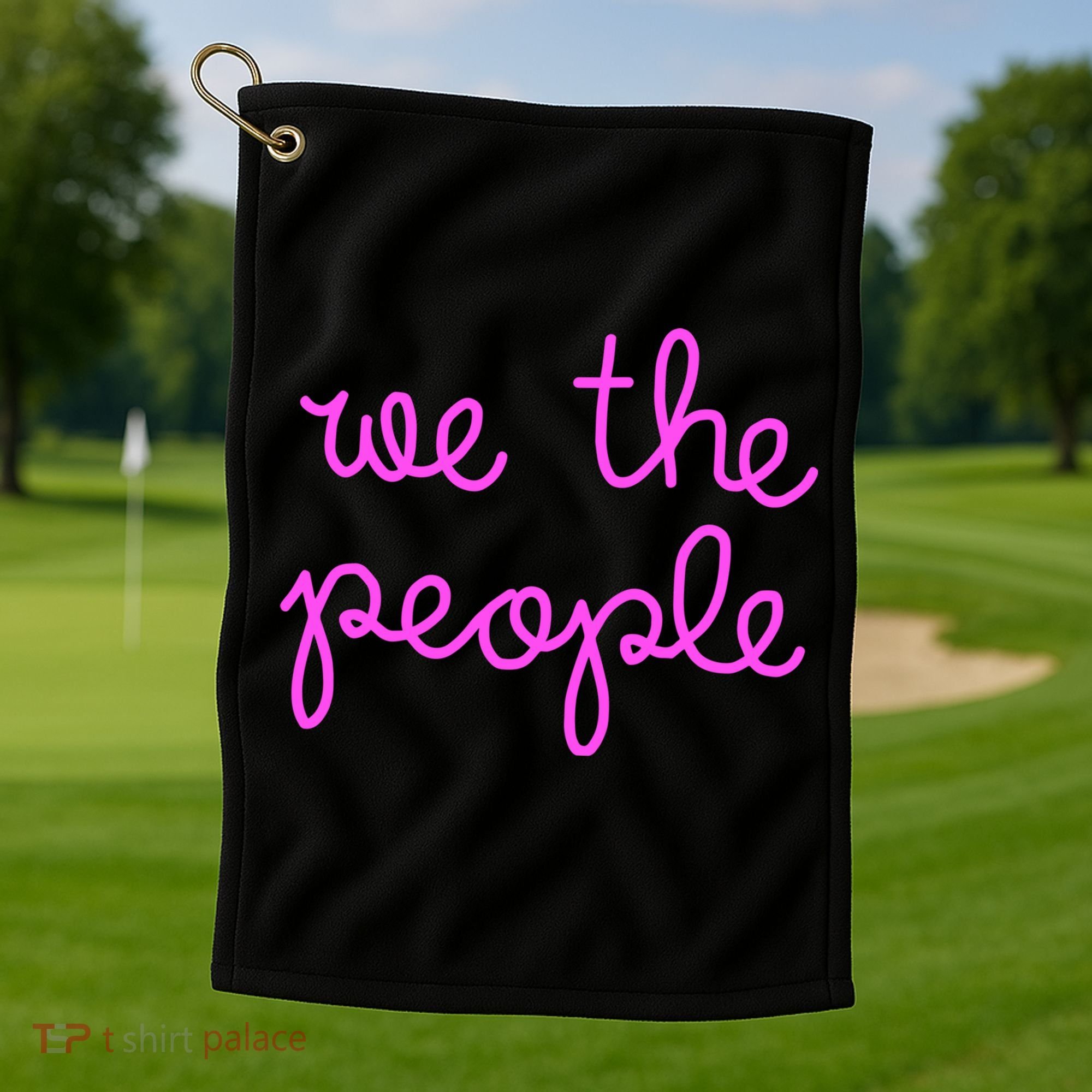 We The People Nicolle Wallace Pink Imprint Golf Towel