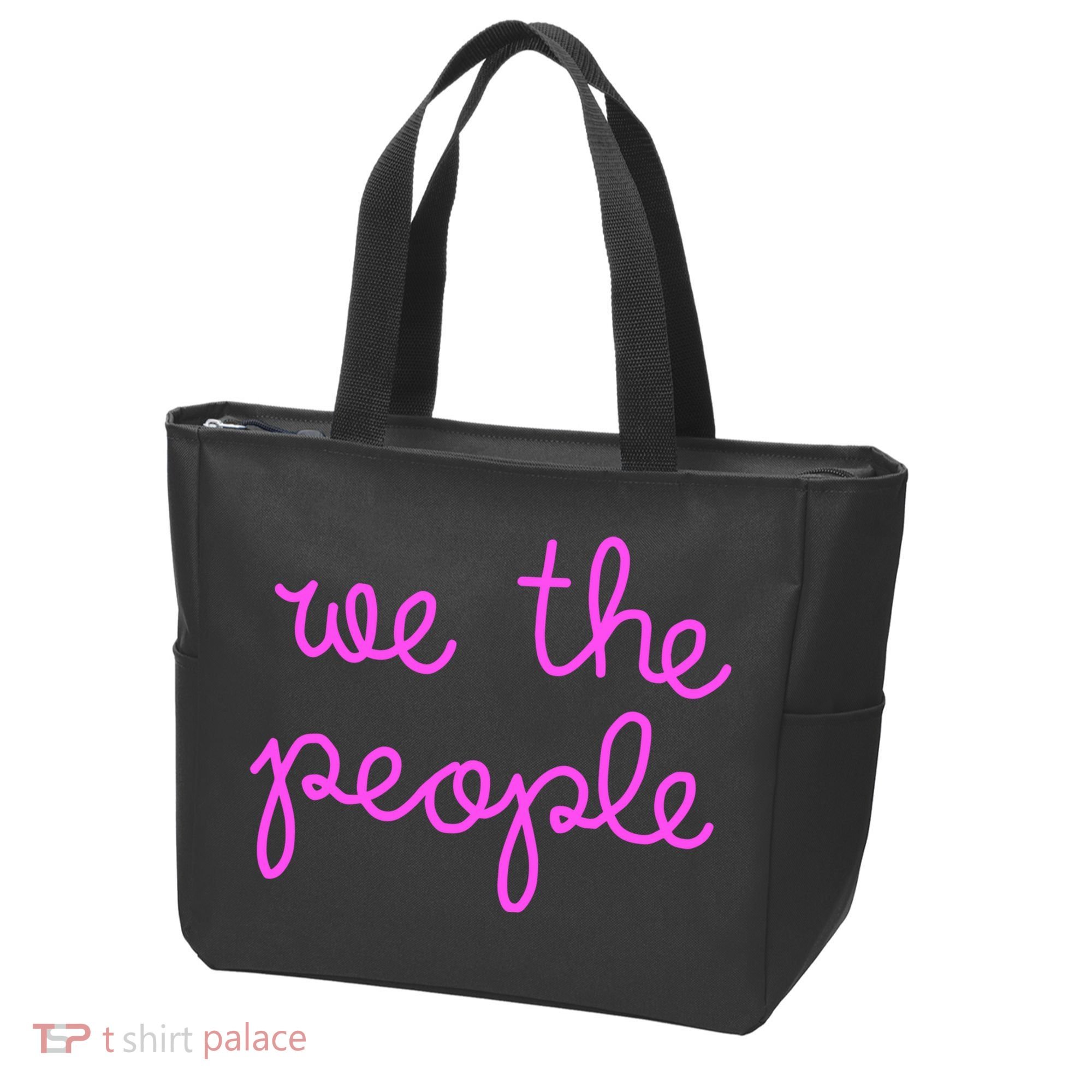 We The People Nicolle Wallace Pink Imprint Tote Bag