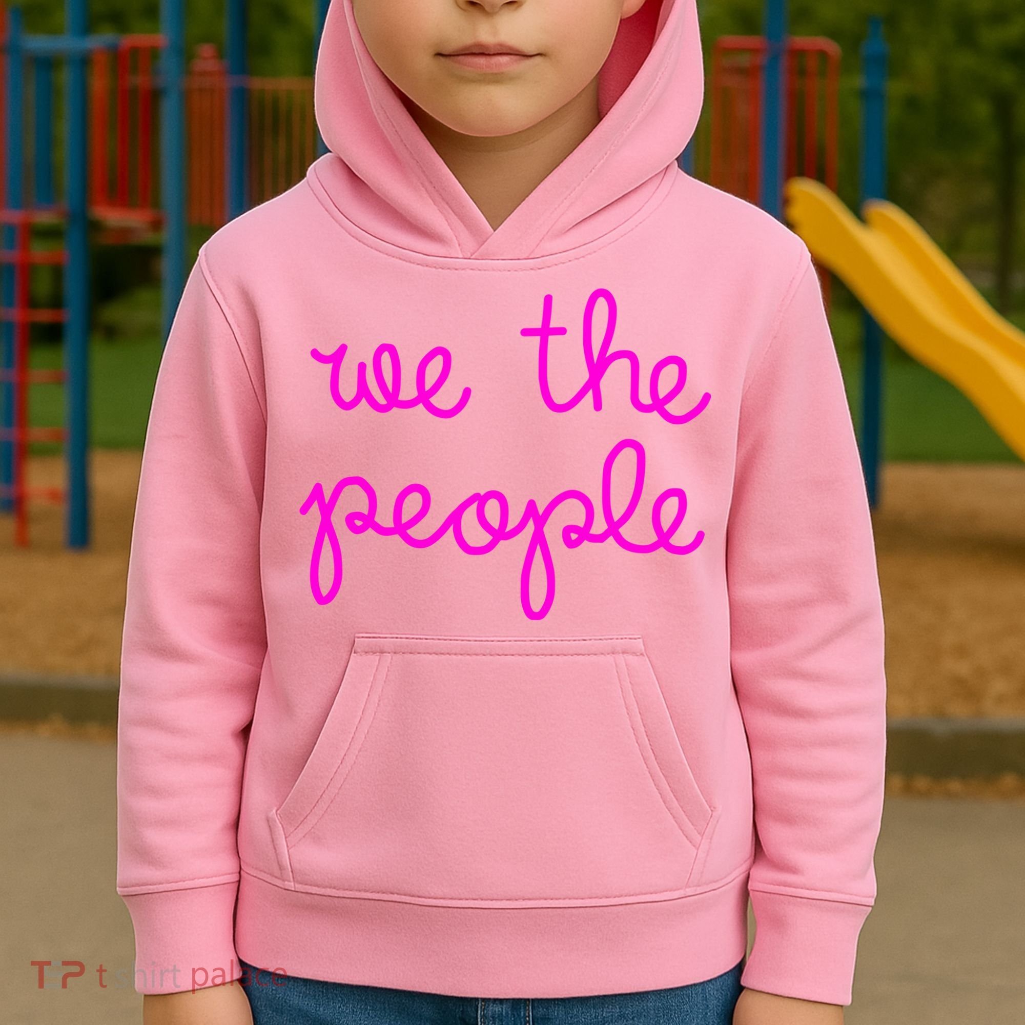 We The People Nicolle Wallace Pink Imprint Kids Hoodie
