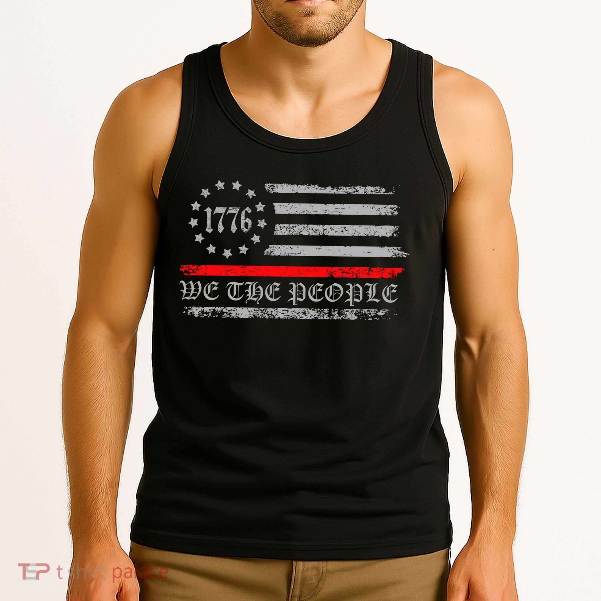We The People Red Line Betsy Ross Tank Top